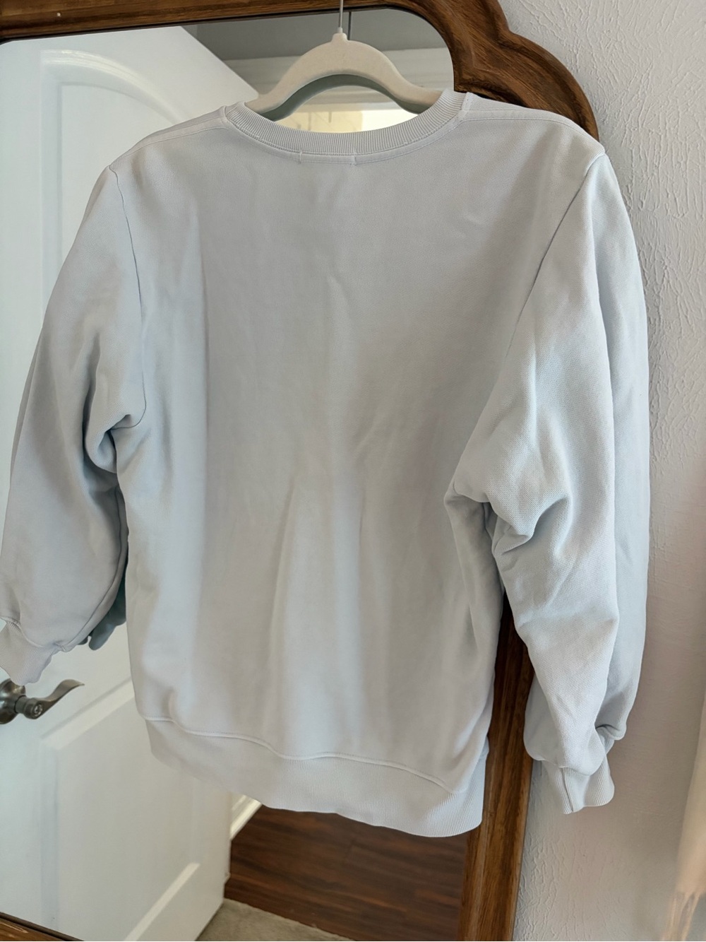 Agolde Women’s 3/4 Pullover Sweatshirt Size S Cotton Blueish Gray Casual Layer - Picture 4 of 13